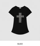 Metallic Cross Slim Short Sleeve
