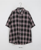 [unisex] Sella Check Over Short Sleeve Shirt