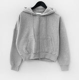 Rie Wrap Brushed Hooded Zip-Up