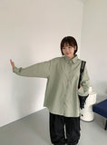 [BAONHAUS] Tenin Cotton Boxy Over Plain Shirt