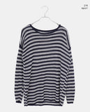 Mui Stripe Round Neck Loose Fit Knit