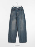 Tsunema washing wide denim pants