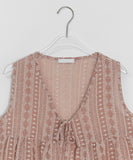 Folding Embroidery Punching Ribbon Nashi Blouse