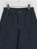 Renta Curved Raw Denim Balloon Wide Pants