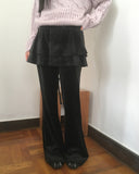 Winco Velvet Tiered Layered Skirt Pants