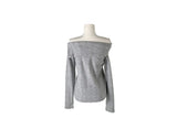 Punk Snap Button Brushed Off-Shoulder Knit