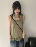 Pohi Vintage Lace Wood Button Sleeveless