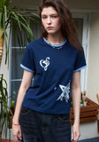 Heart Clef CROP Ringer Short Sleeve Tee