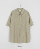 [unisex] Tonal Check Collar Over Shirt