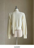 Rasche V-neck ribbed tie cardigan