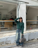 Cat mix color crop knit
