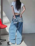 Cartel Back Painting Balloon Denim Pants