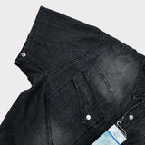 [Muscle Fit] Western Denim Linen Shirt