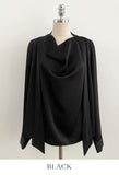 Elnon Drape Satin Tie Blouse