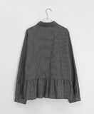 [BAONHAUS] Eika Stripe Frill Over Shirt