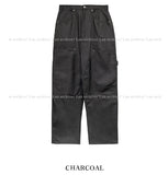 Flame embroidery carpenter pants