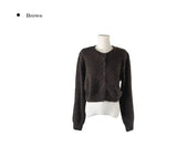 Doobie Soft Fur Button Long Sleeve Cardigan