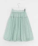 Chitoa Dot Chiffon Balloon Midi Skirt