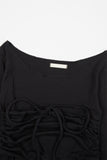 Vera halter top layered crop long sleeve