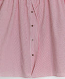 Uchet wrinkle stripe short-sleeved blouse