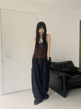 Mayata Vintage Halter Strap Point Layered Sleeveless