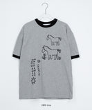 [unisex] Moab Horse Printing Ringer Short Sleeve Tee