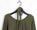 [Muffler Set] Tudge Stripe Round Long Sleeve T-Shirt