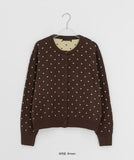 Yuhri Dot Round Knit Cardigan
