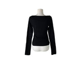 Log Rib Basic Boat Neck T-Shirt