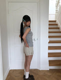 Fuko Striped Button Sleeveless