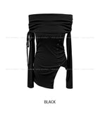 Kants Slit Off-Shoulder Long Sleeve