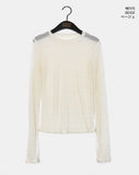 Doten Pleats Shirring See-through T-shirt