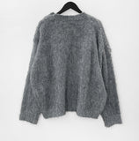 Wool 10%) Ditto Button Slit Knit