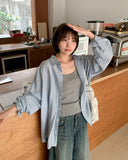 [unisex] Afugo Linen See-through Over Shirt