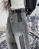 Kanen Reverse Track Denim Pants