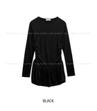 Lit Side Shirring Layered Long Sleeve