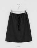 Lahin Satin Banding Layered Midi Skirt