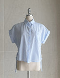 Rudelin Stripe Seersucker Shirring String Shirt