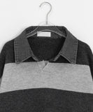 Holle Denim Collar Stripe Knit