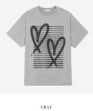 To Heart Lettering Printed Short Sleeve T-shirt