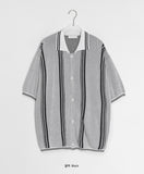 [unisex] Hookend Summer Stripe Short Sleeve Cardigan