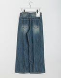 Rosinta Summer Wash Denim Wide Pants