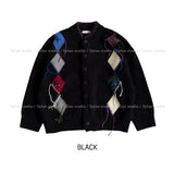 Kido Vintage Argyle Cardigan