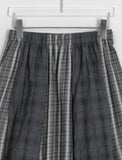 Rehues Vintage Seersucker Check Banding Long Skirt