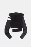 Storm cut out mesh hooded crop T-shirt