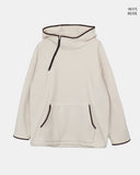 Ponnan Color Matching Diagonal Half Zip-Up Brushed Hood T-Shirt