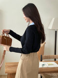 Milo color matching shirt collar cable knit