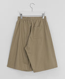 Coal Pintuck Cotton Banding Bermuda Pants