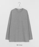 Miroki Basic Plain Slit Over Long Sleeve Tee