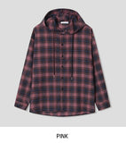 Solar loose fit hooded checkered shirt